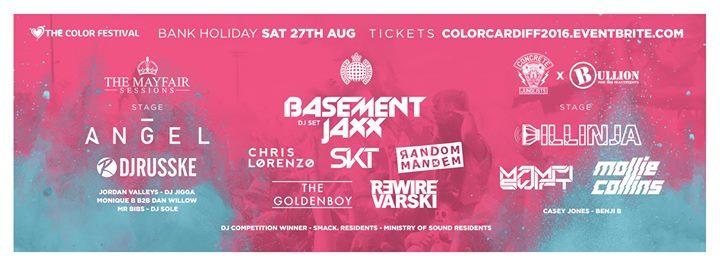 The Color Festival Cardiff 2016 - Basement Jaxx, Chris Lorenzo, DJ S.K.T, Random Mandem + Many More - Saturday 27th August