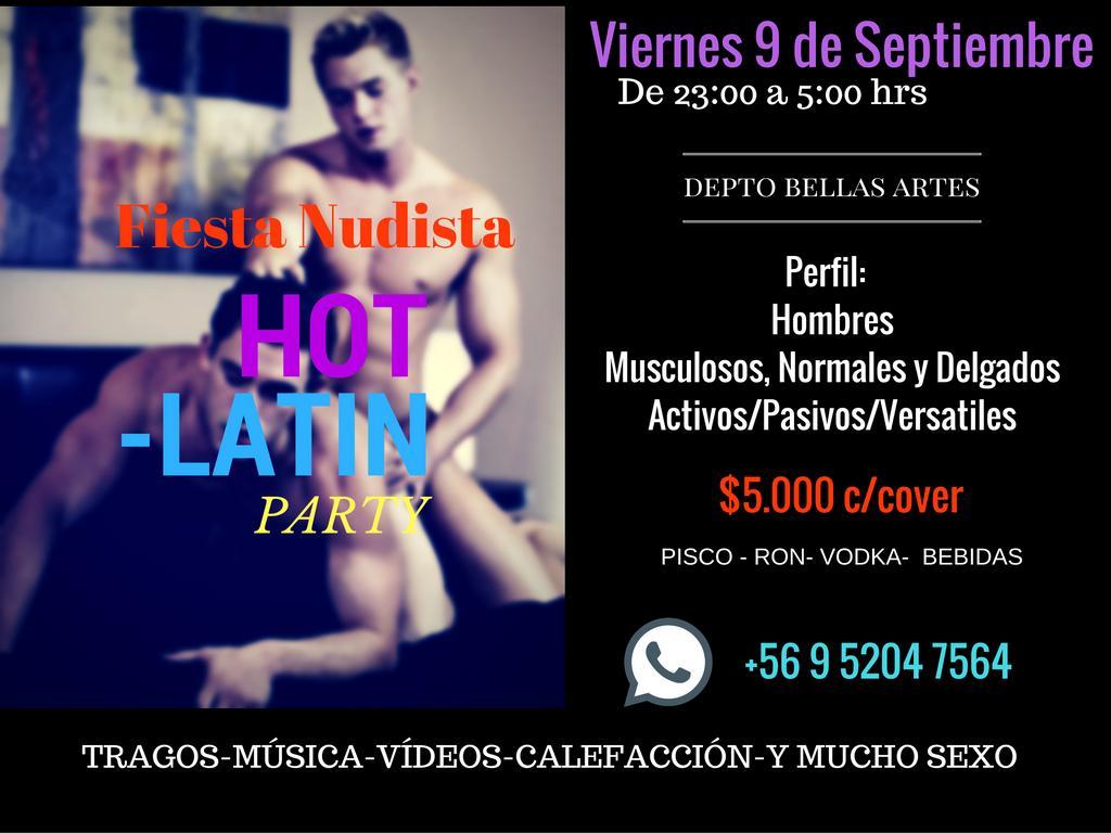FIESTA NUDISTA GAY "Hot Latin Party". Viernes 09 de Septiembre 2016.