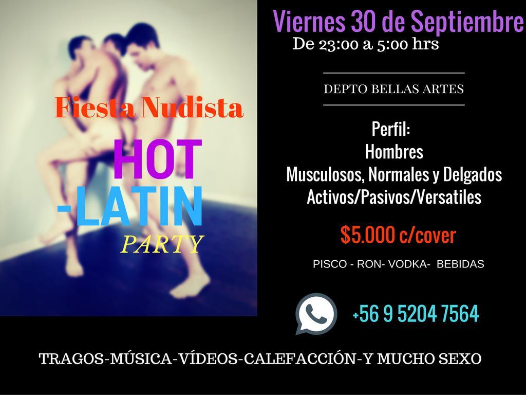 FIESTA NUDISTA GAY "Hot Latin Party". Viernes 30 de Septiembre 2016.