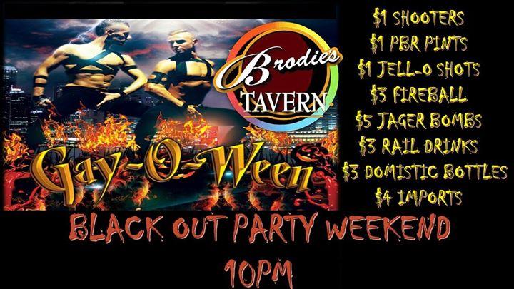 Brodies Black Out Party Weekend