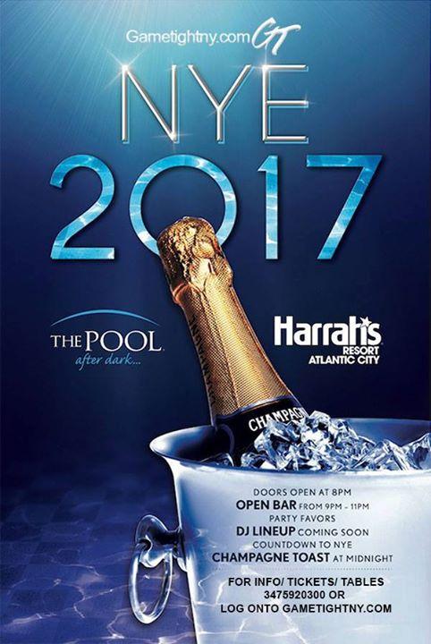 Harrahs Resort AC Pool After Dark New Years Eve NYE 2017 Party