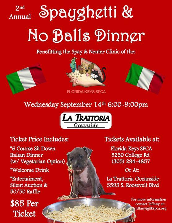 2nd Annual Spayghetti & No Balls Dinner
