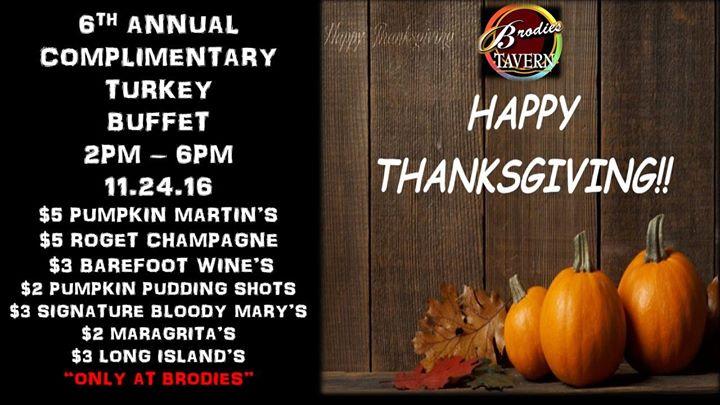 Brodie's 6th Annual Complimentary Turkey Buffet