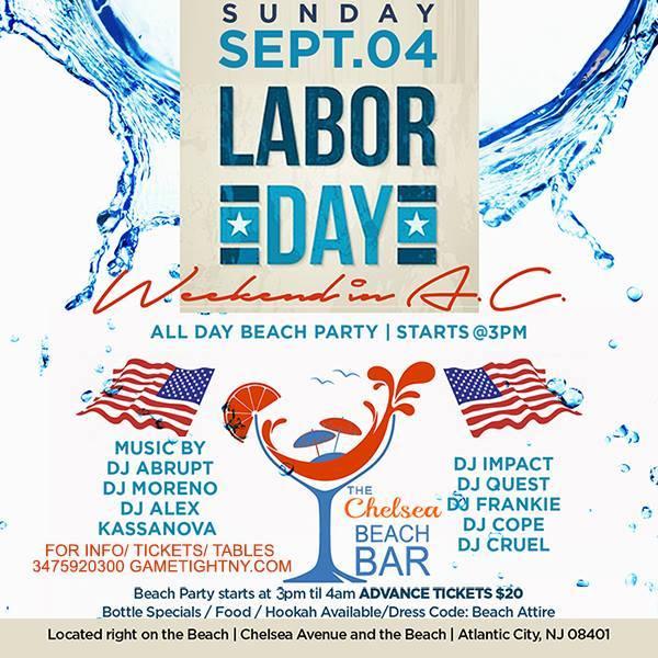The Chelsea Beach Bar Labor Day Weekend Party in Atlantic City 2016