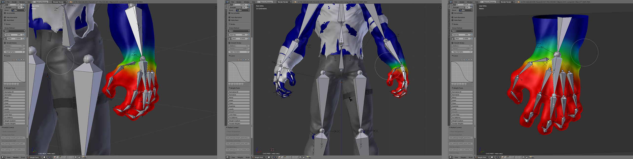 How to mirror weight paint across the mesh and parent armature issues