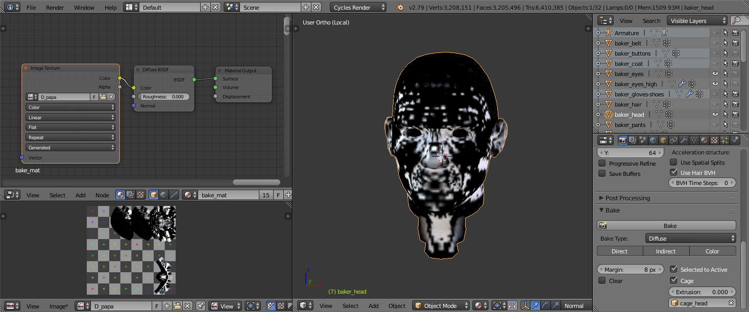 Diffuse bake, not sure what I'm doing wrong - CG Cookie