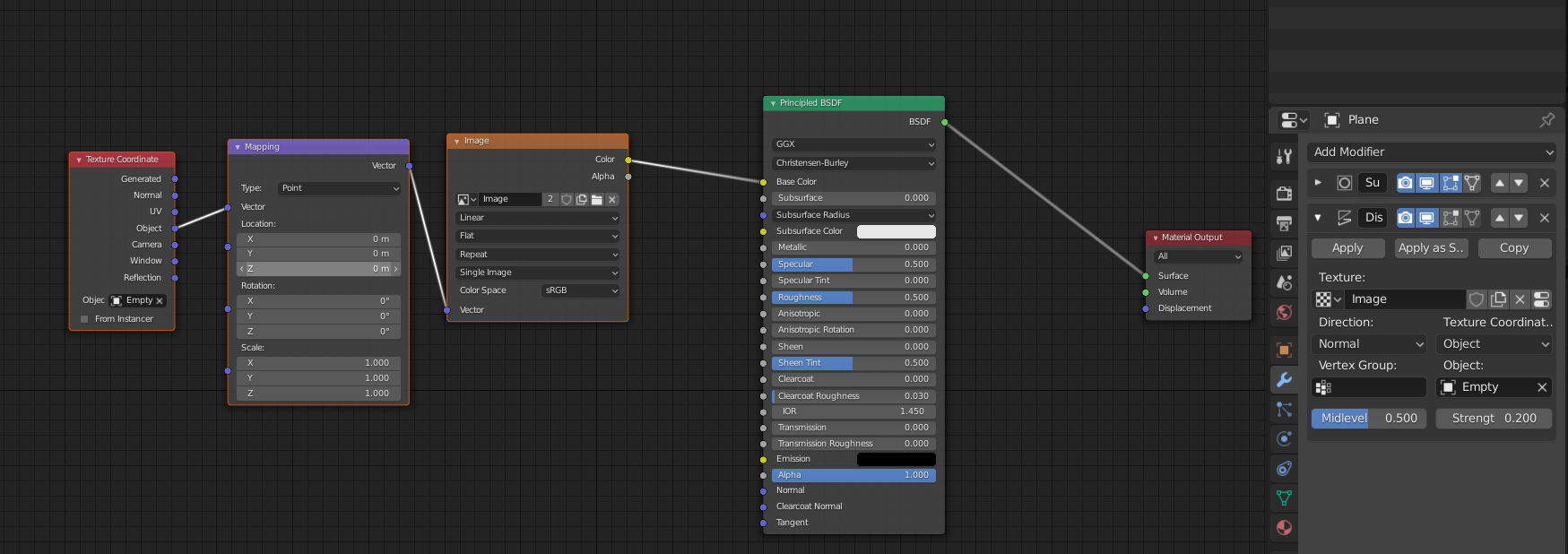 Displace animated texture Z axis - CG Cookie
