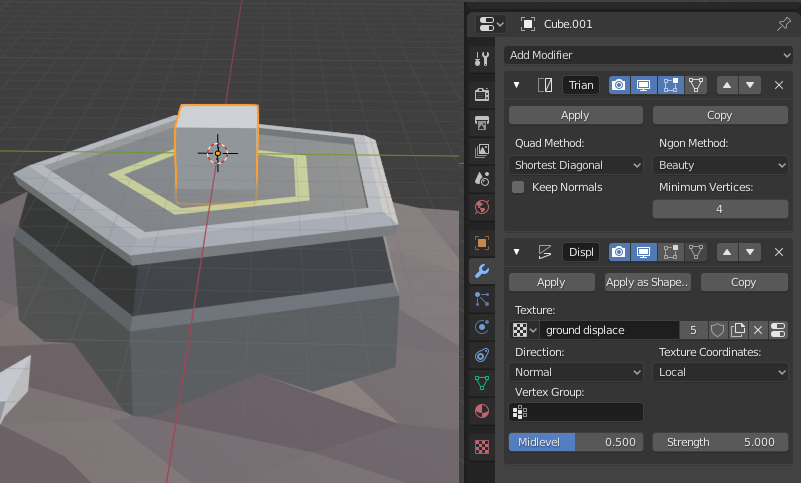 Cube and displacement modifier. - CG Cookie