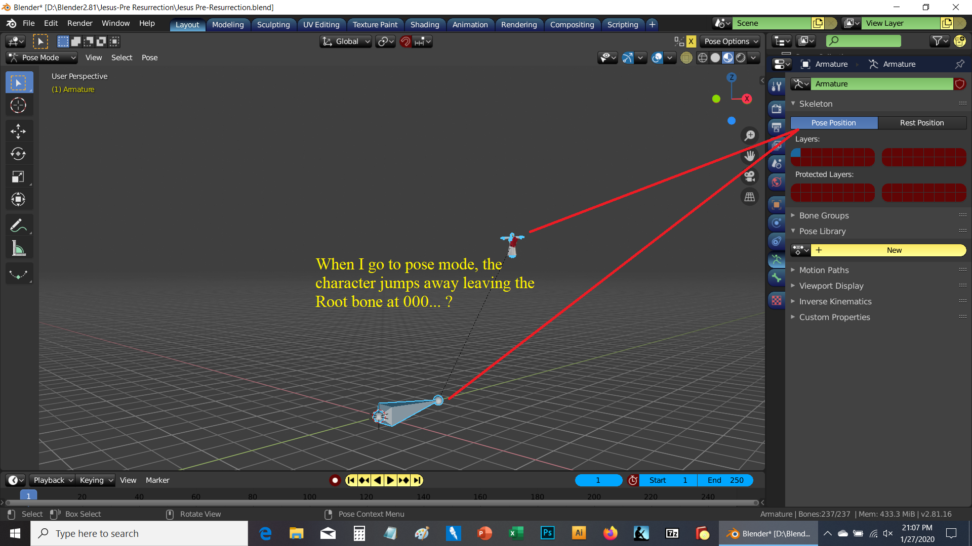 Rest vs Pose Root bone problem CG Cookie Learn Blender, Online