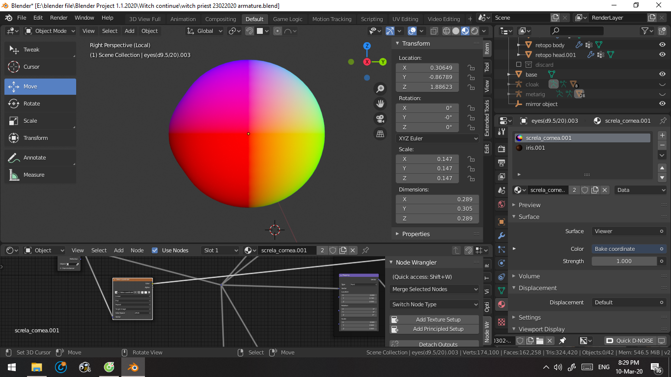 Make this eye node work well with armature modifier - CG Cookie | Learn ...