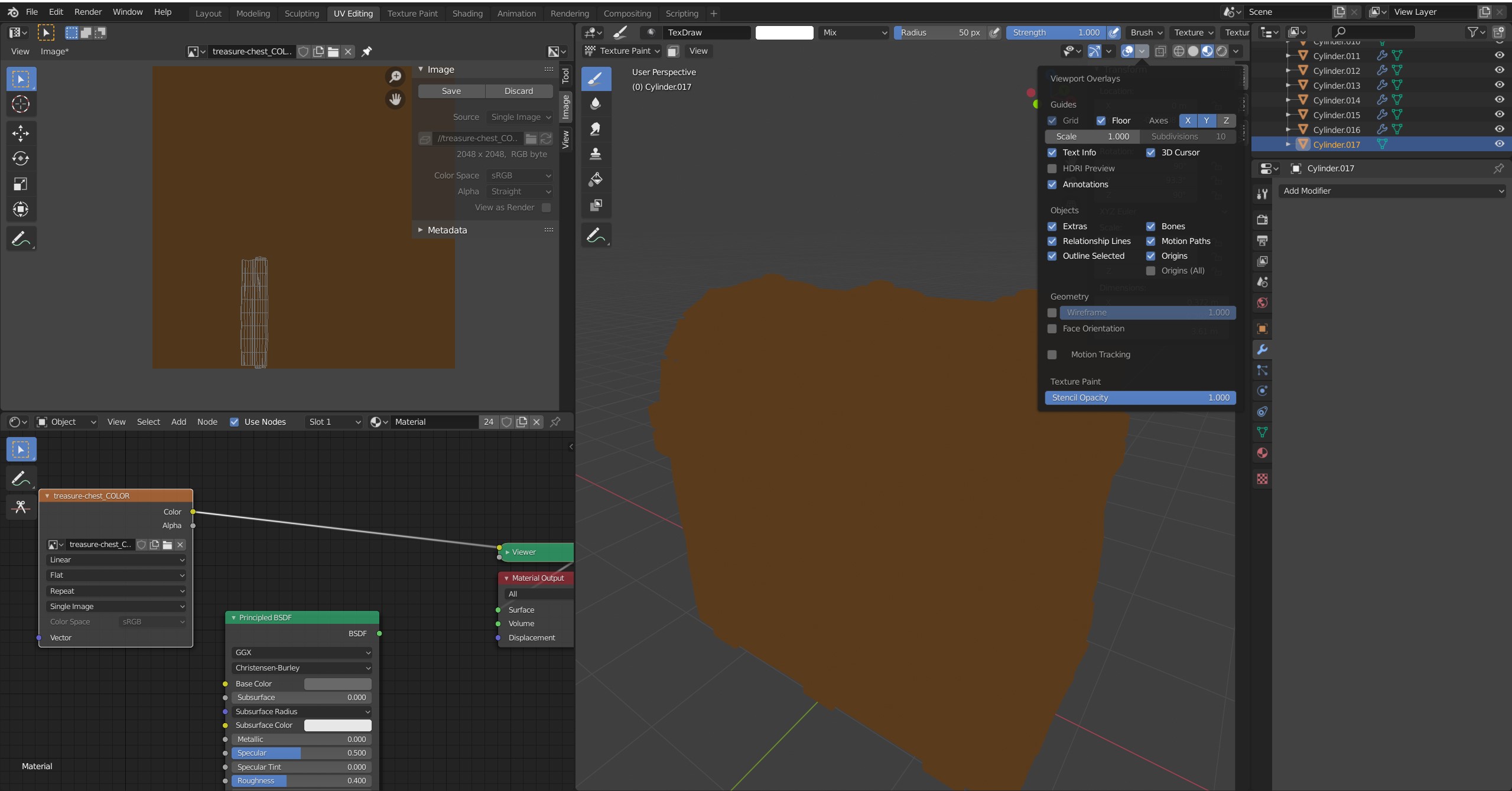 Texture Paint Overlay is set to 1.000 but not visible - CG Cookie