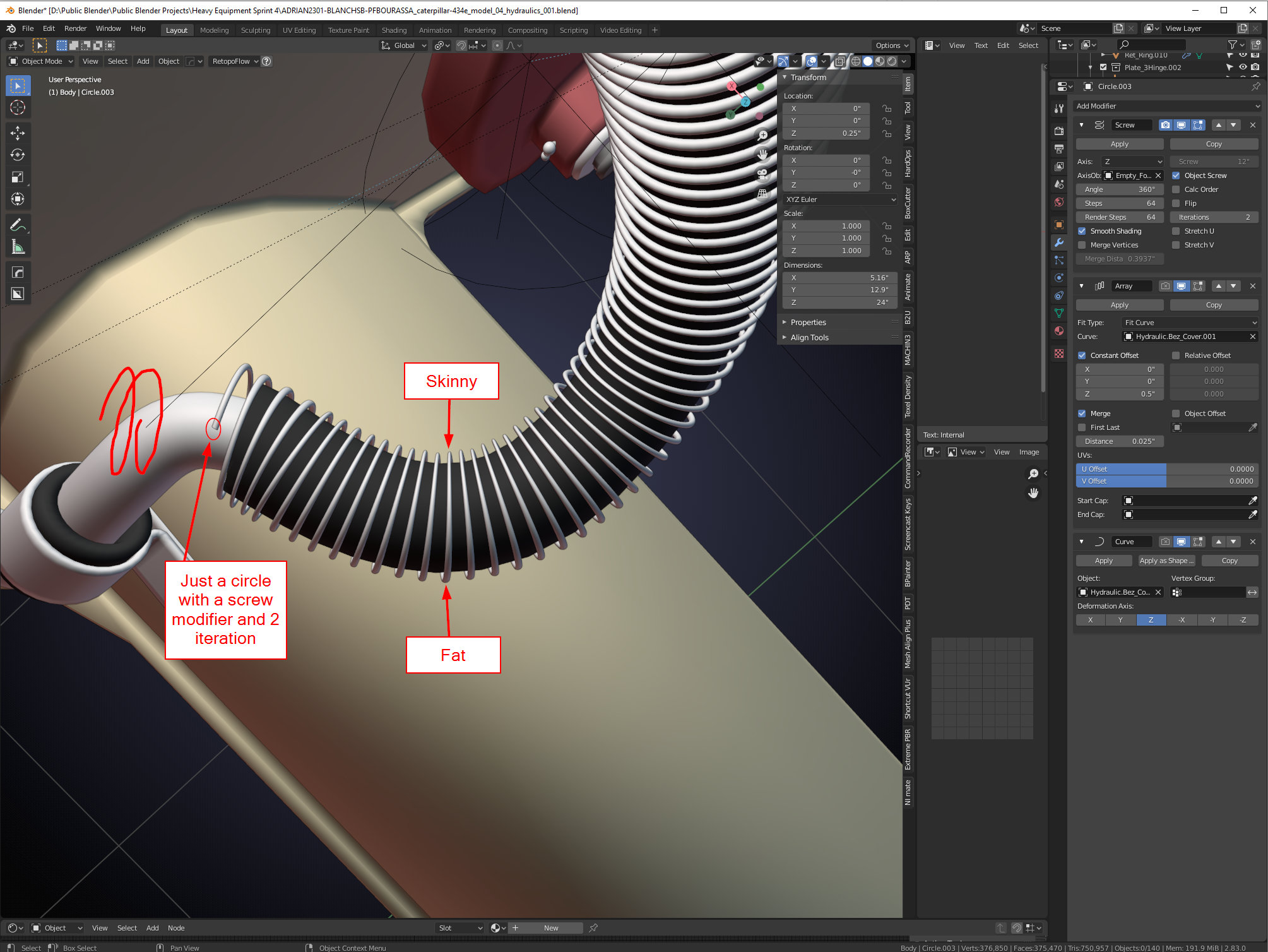Blender Nugget: Using Array and Curve Modifier without the Curve ...