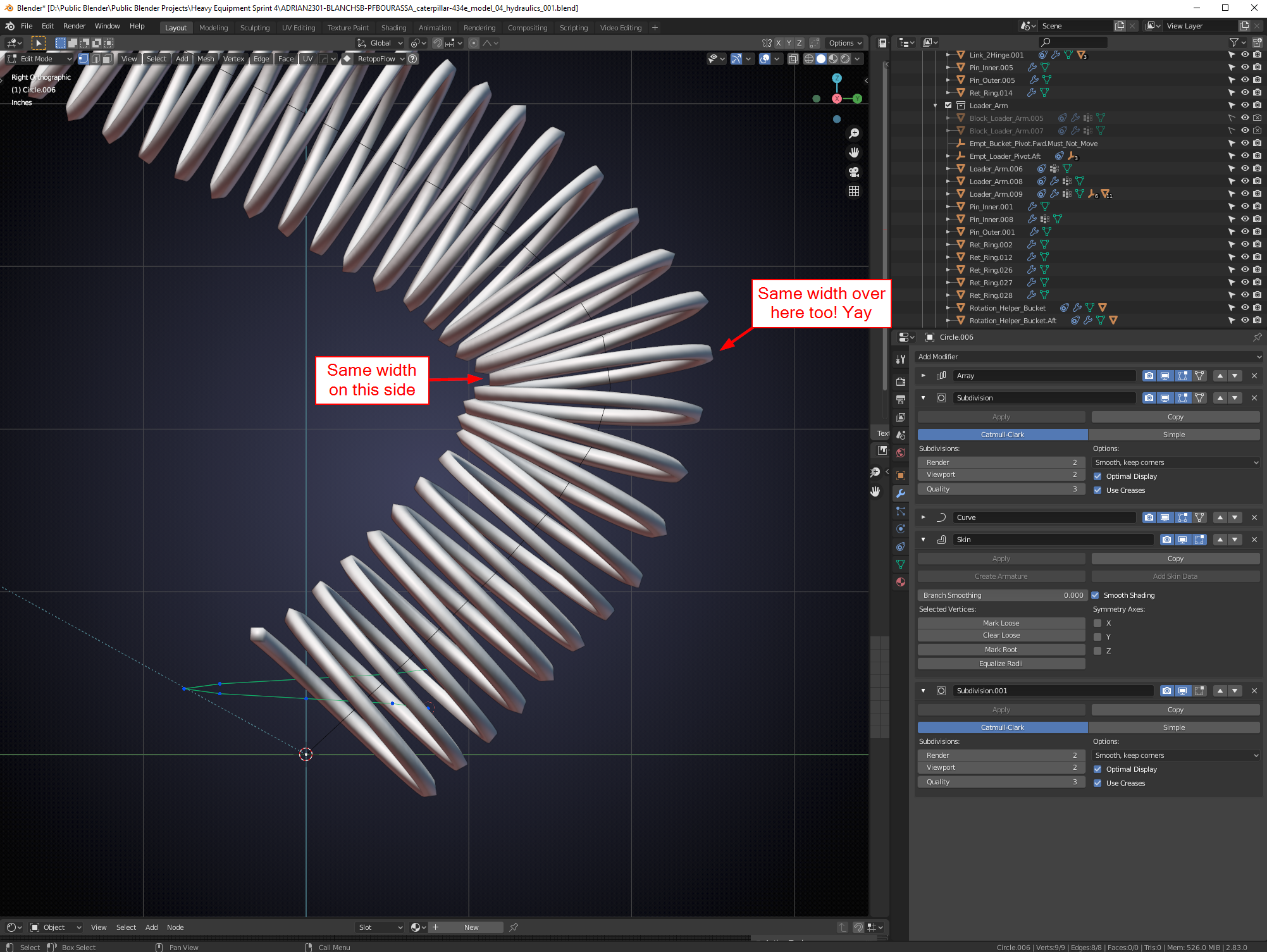 Blender Nugget: Using Array and Curve Modifier without the Curve ...