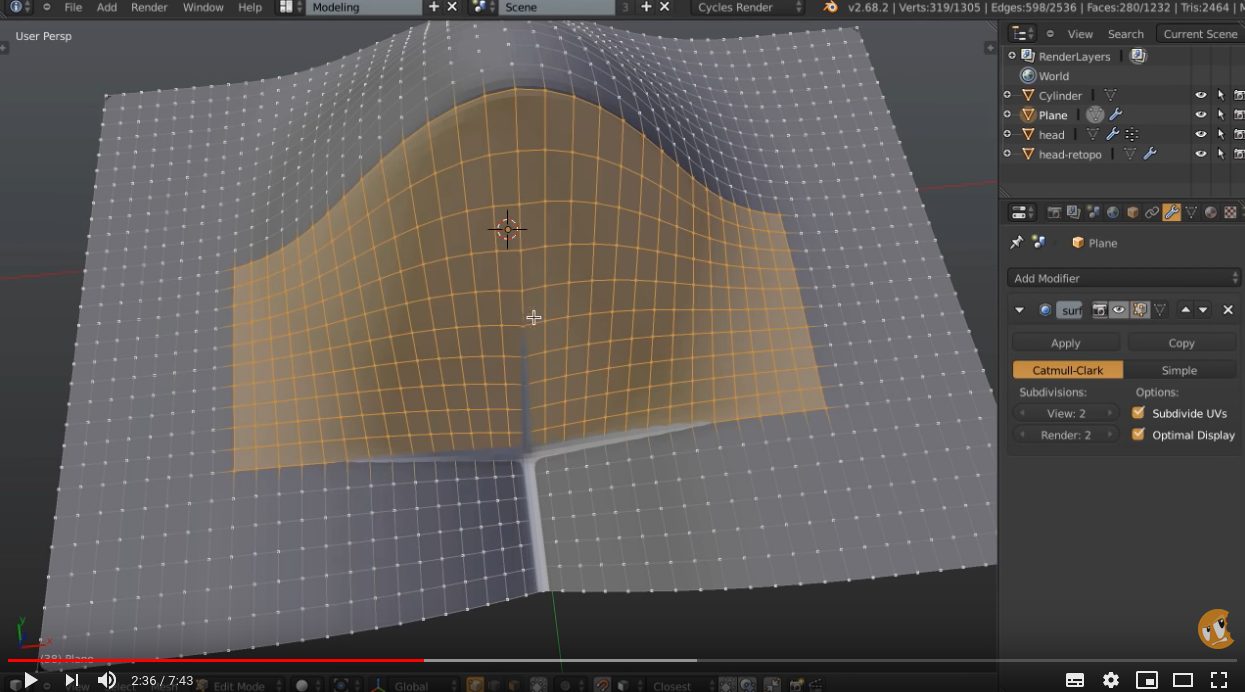 Grid Fill creates slanted edge loops CG Cookie Learn Blender