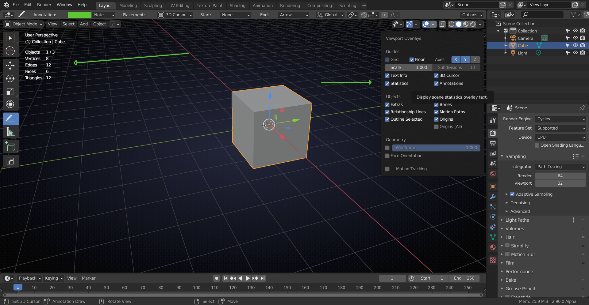 Objects count doesn't show in interface? - CG Cookie