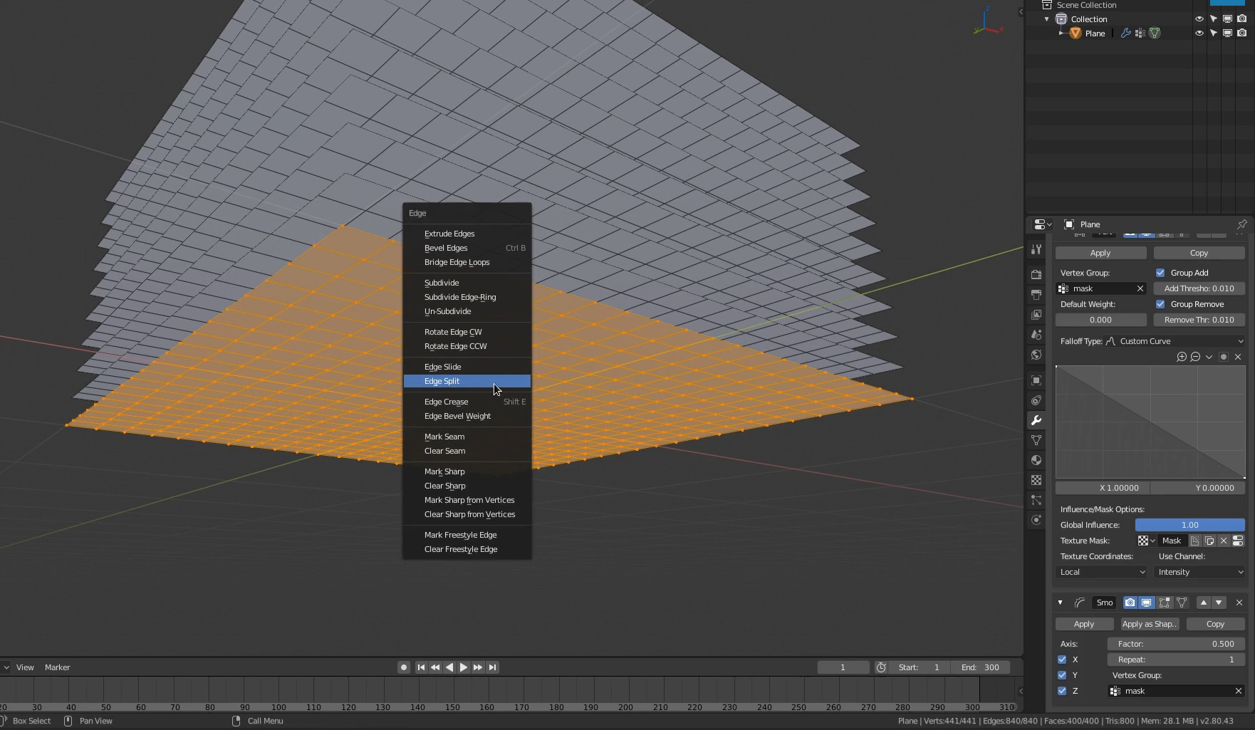 Where is the edge split on the new version of Blender 2.83.1 CG