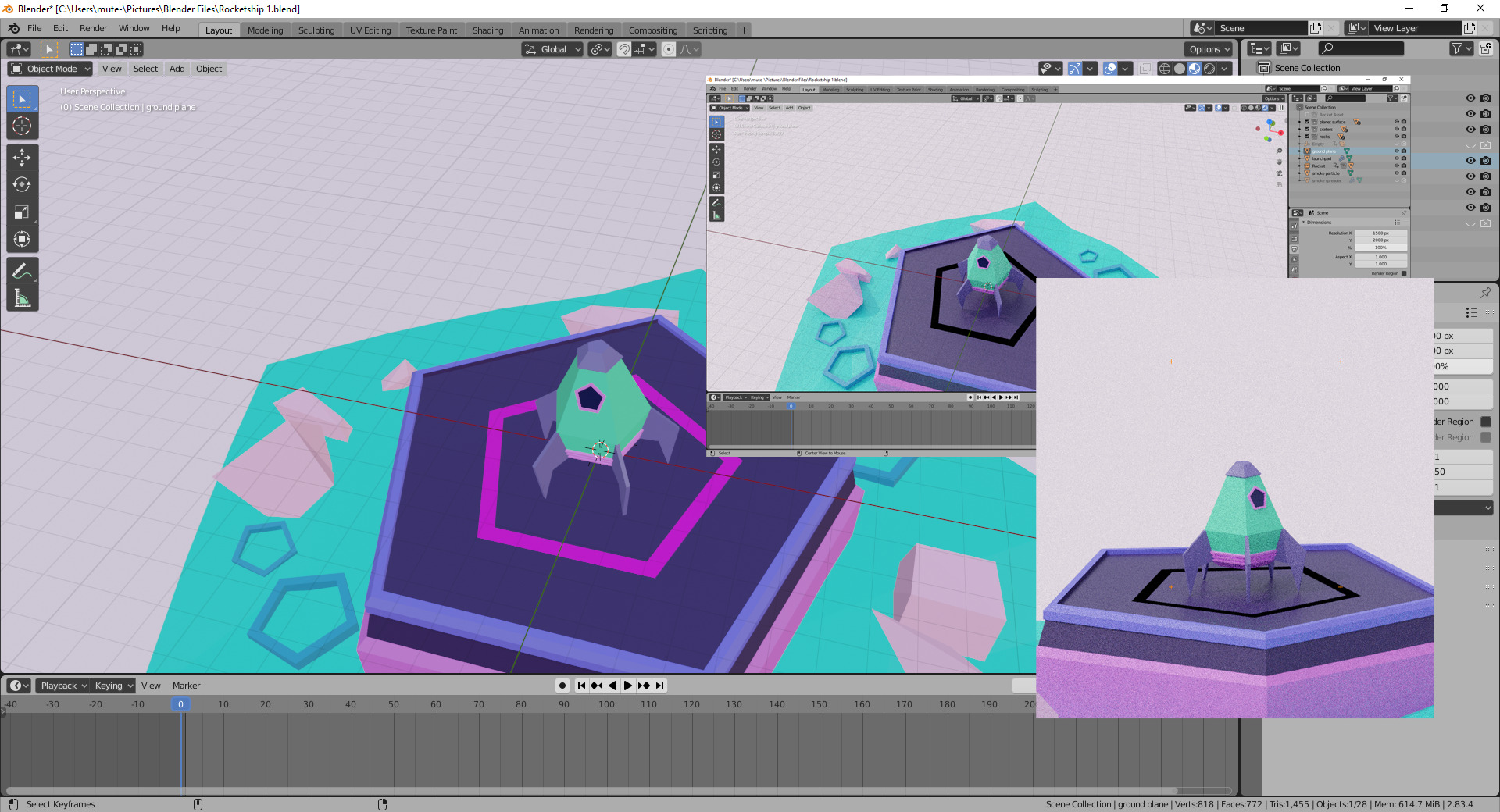 The "stripe" on the launchpad colored correctly in material preview ...