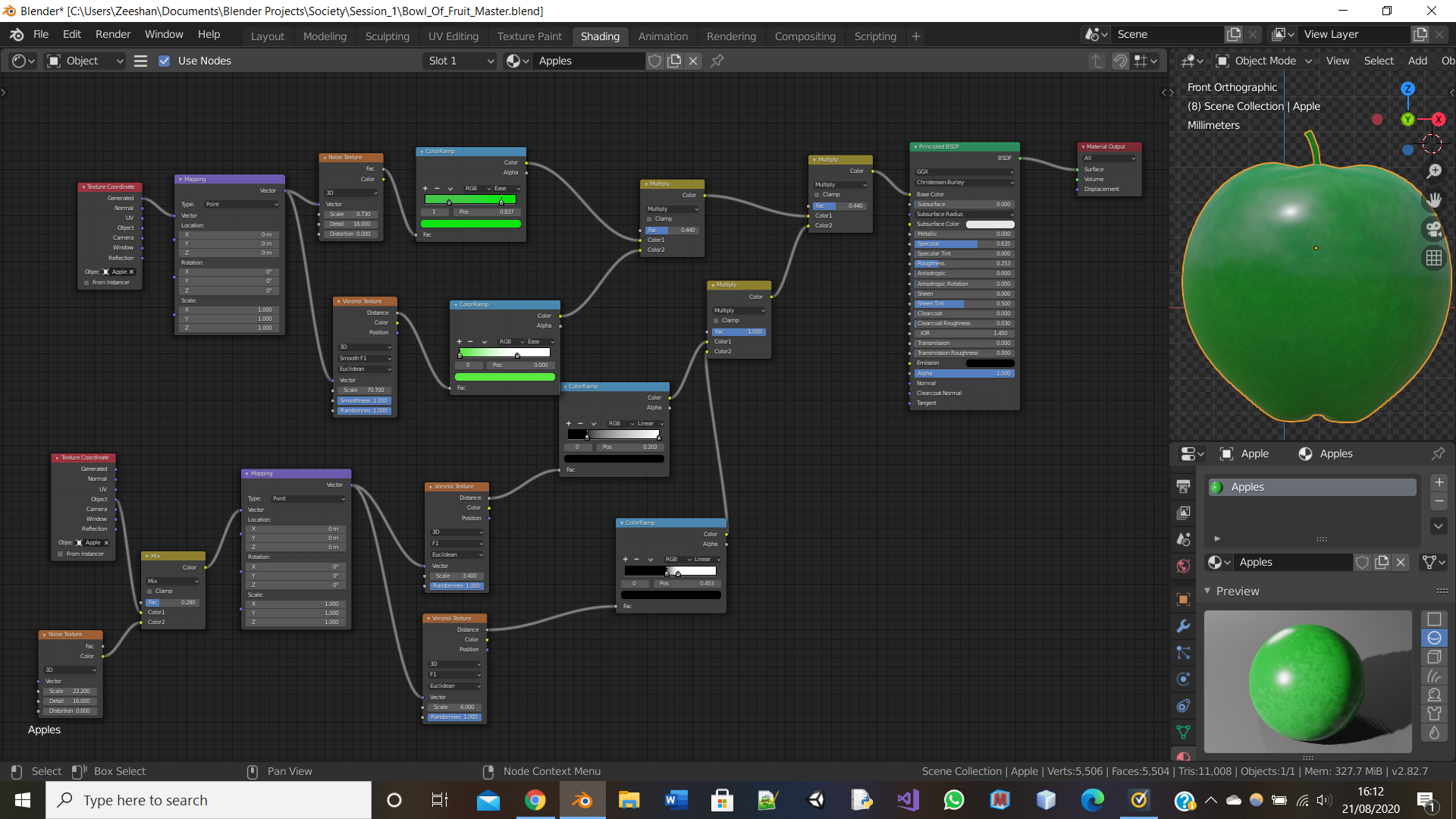 how can i make a realistic apple material all of mine look bad and fake ...