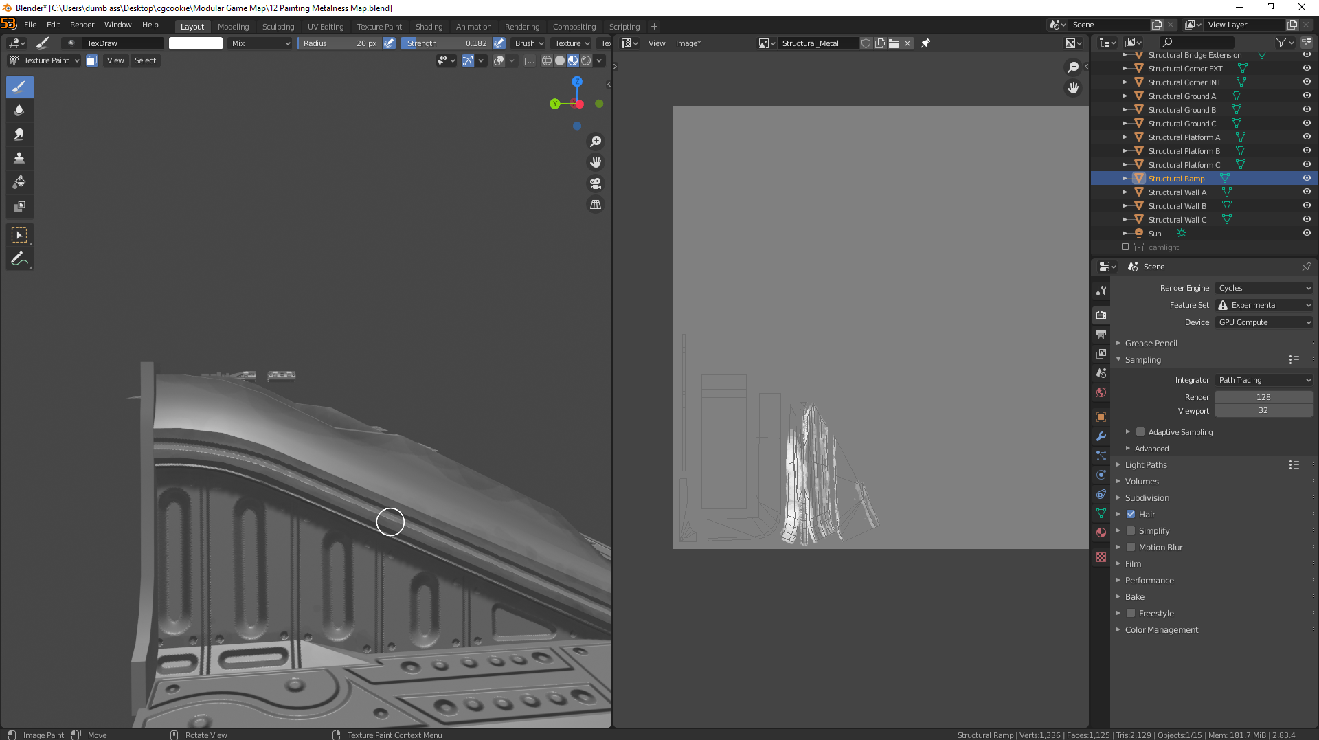 How can I recreate the same view as you while texture painting? Blender 2.83 CG Cookie