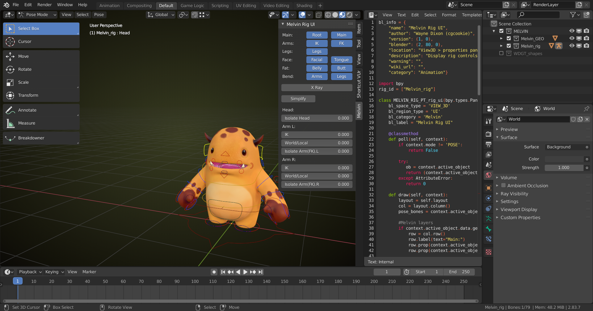 Melvin rig UI not showing - CG Cookie