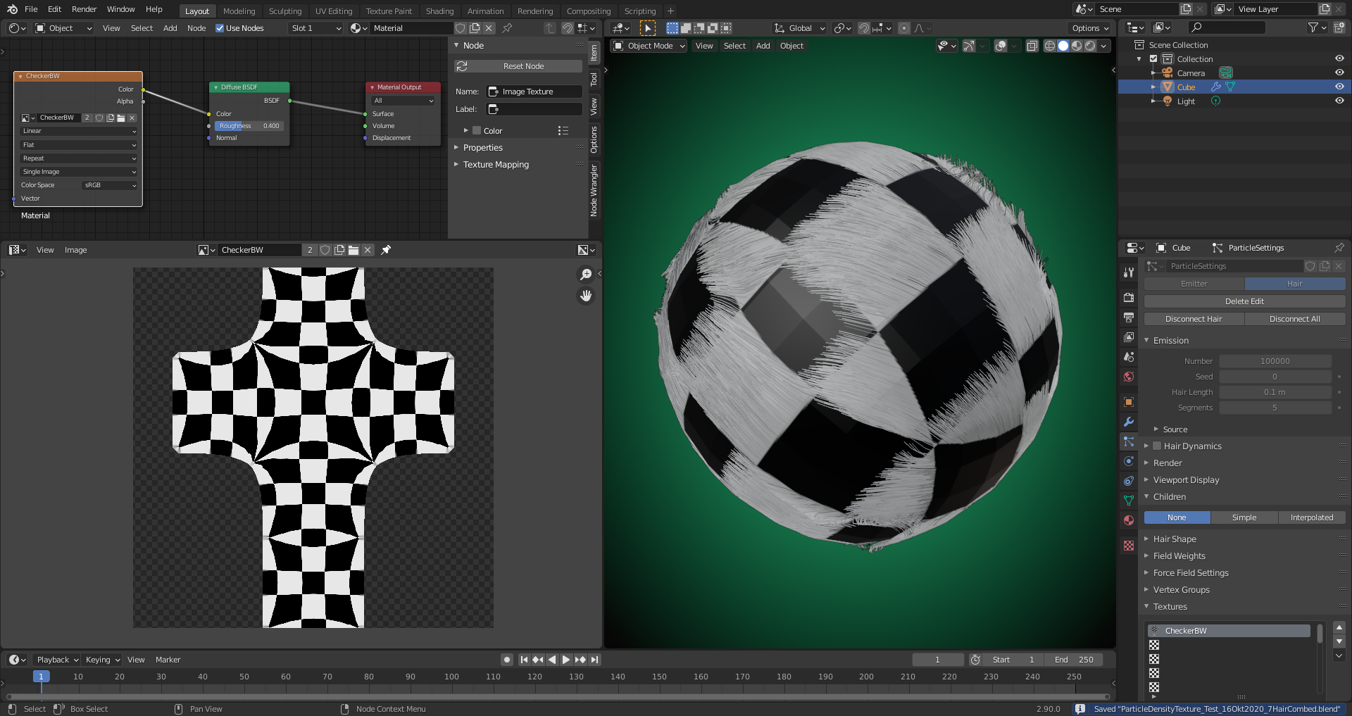 Why does the "Density" setting for texture controled hair growth only
