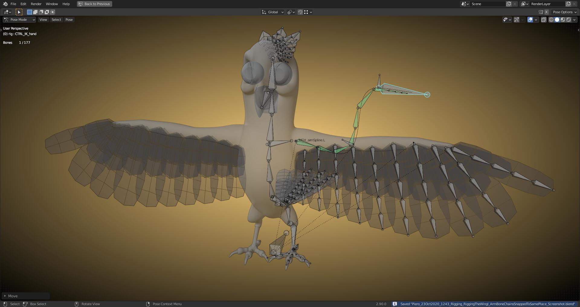 Rigging Piero's Wing: Duerer's Progress - CG Cookie
