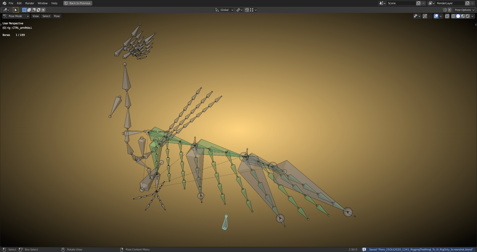Rigging Piero's Wing III: Duerer's Progress - CG Cookie