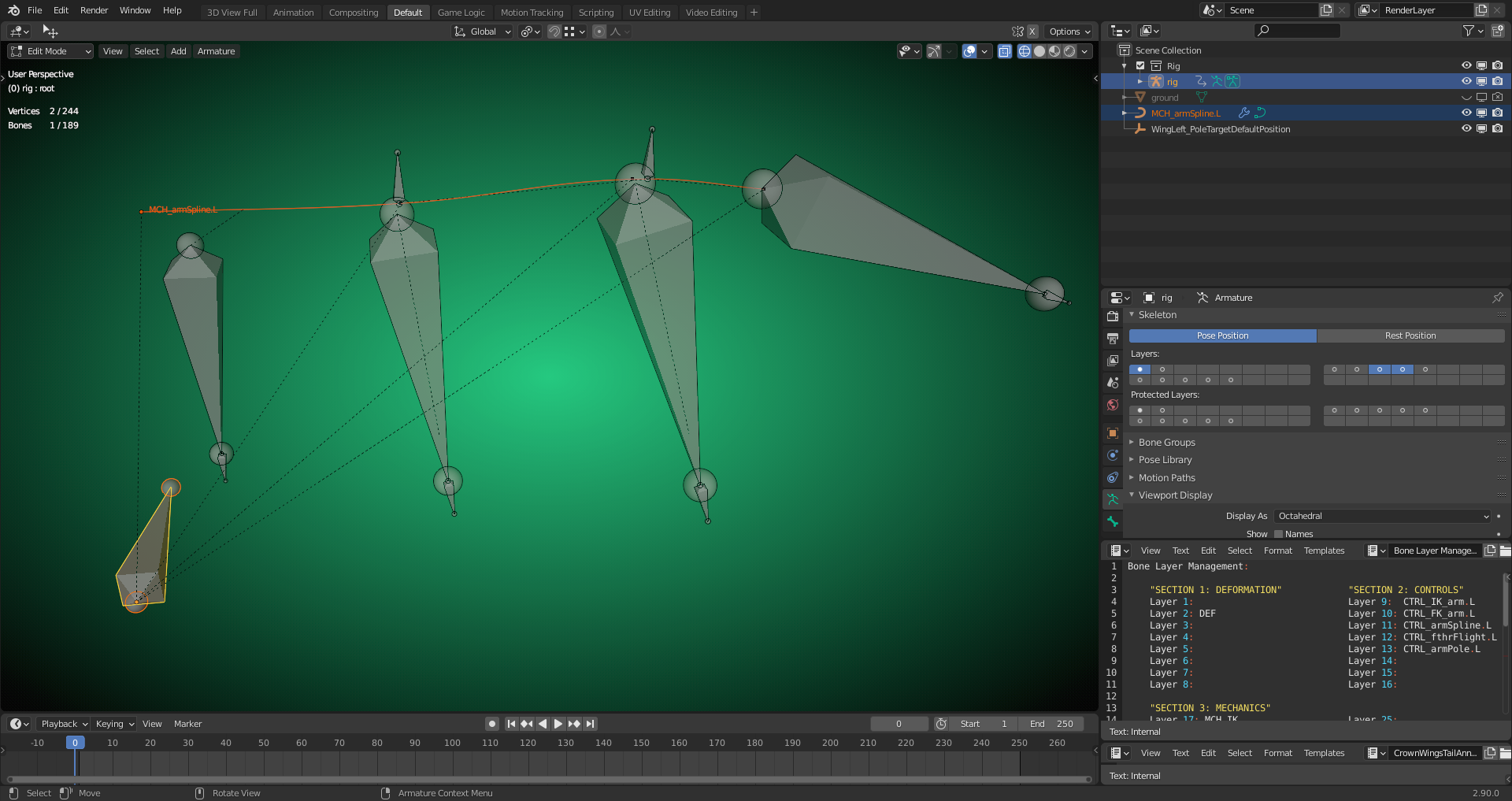 Rigging Piero's Wing III: Duerer's Progress - CG Cookie