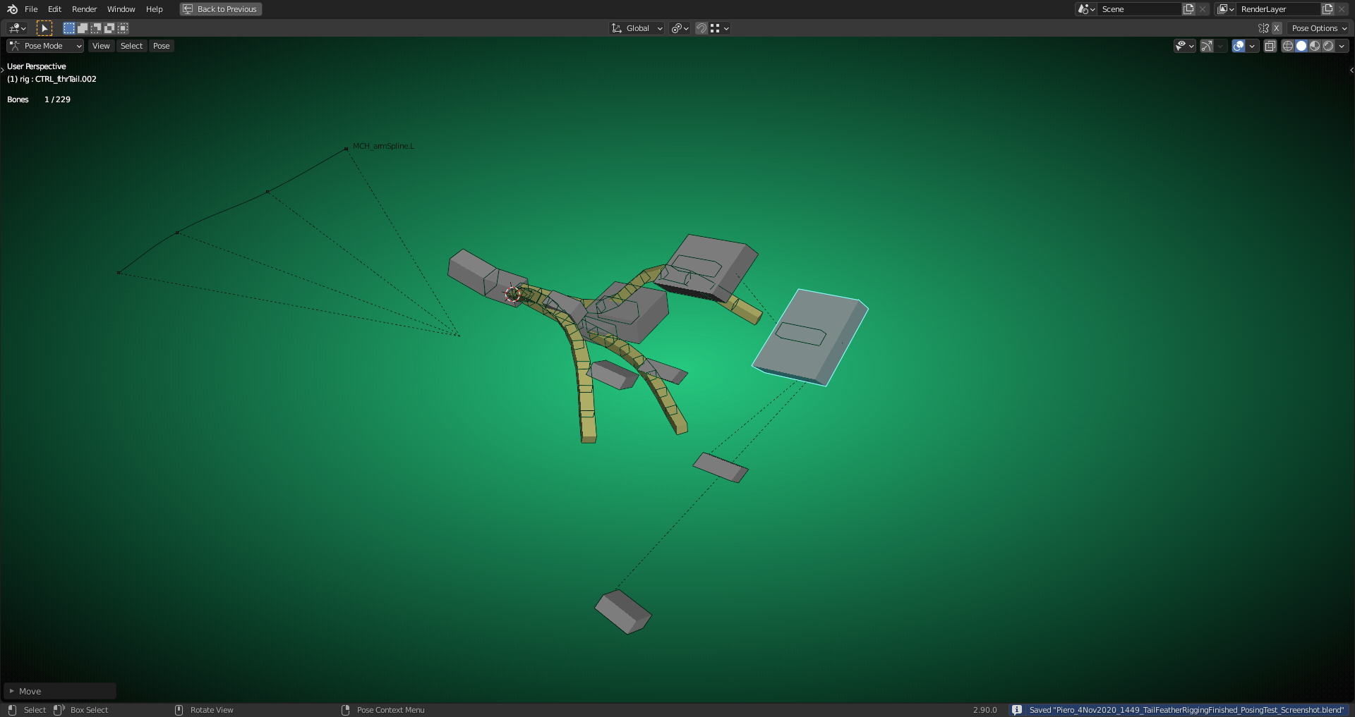 Rigging Piero's Tail Feathers: Duerer's Progress - CG Cookie