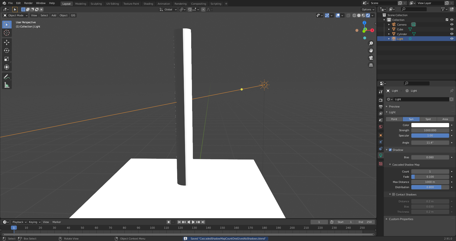 Using Cascade Mapped Shadows CG Cookie