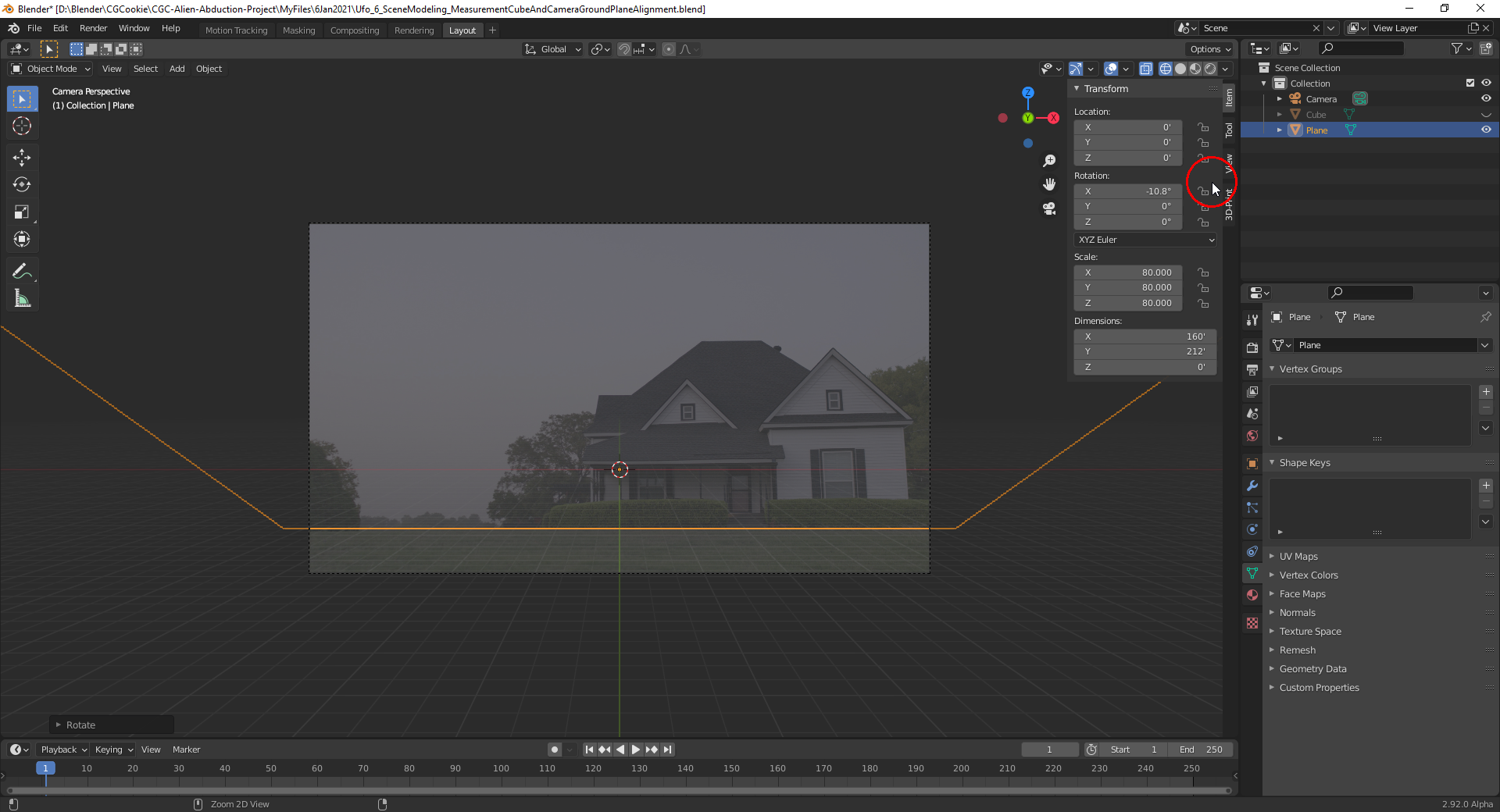 Finding the correct Camera Angle and Position for a 