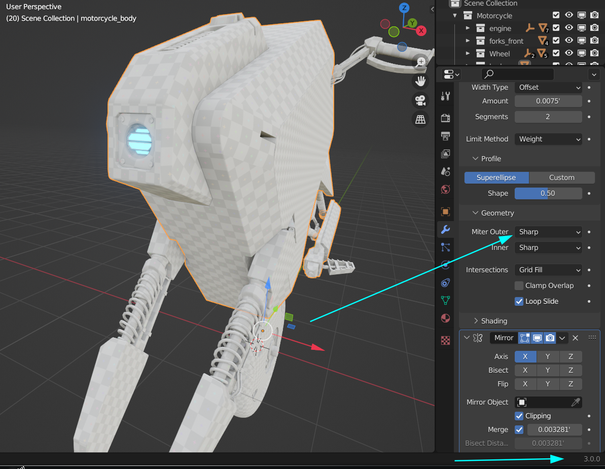 Mesh issue with the Motorcycle start file - CG Cookie