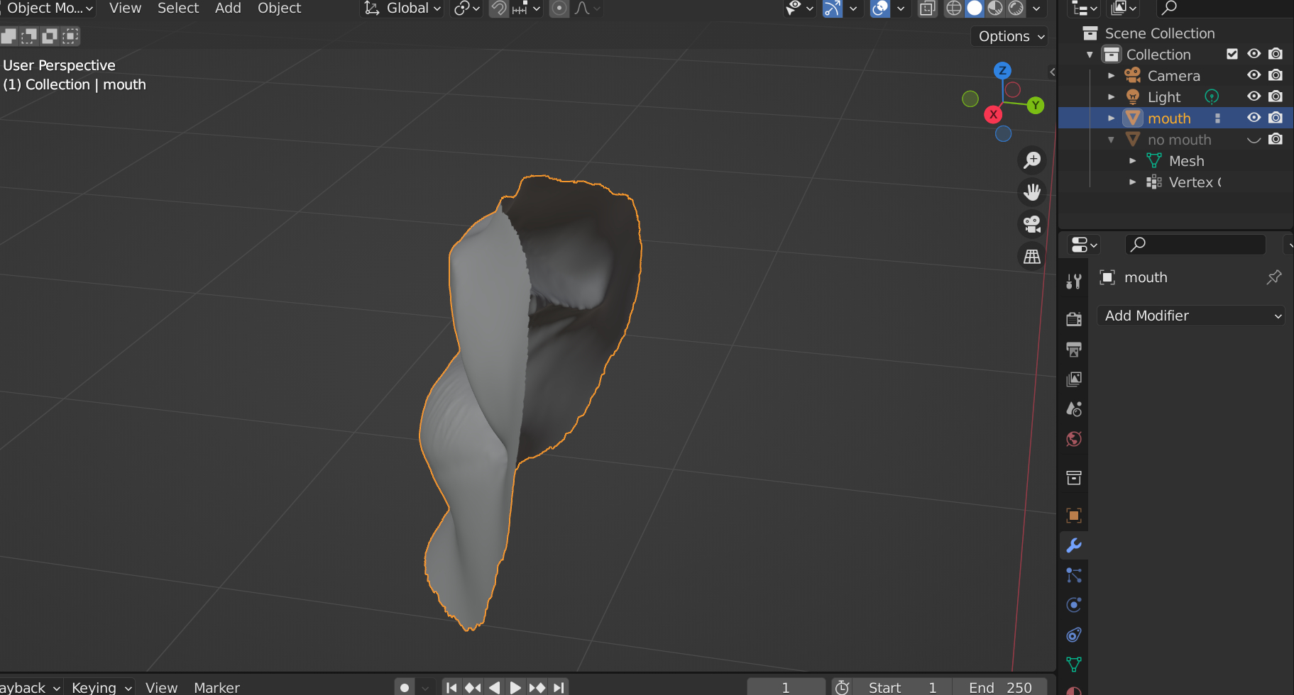 How to connect her mouth mesh and her head mesh into one mesh please ...
