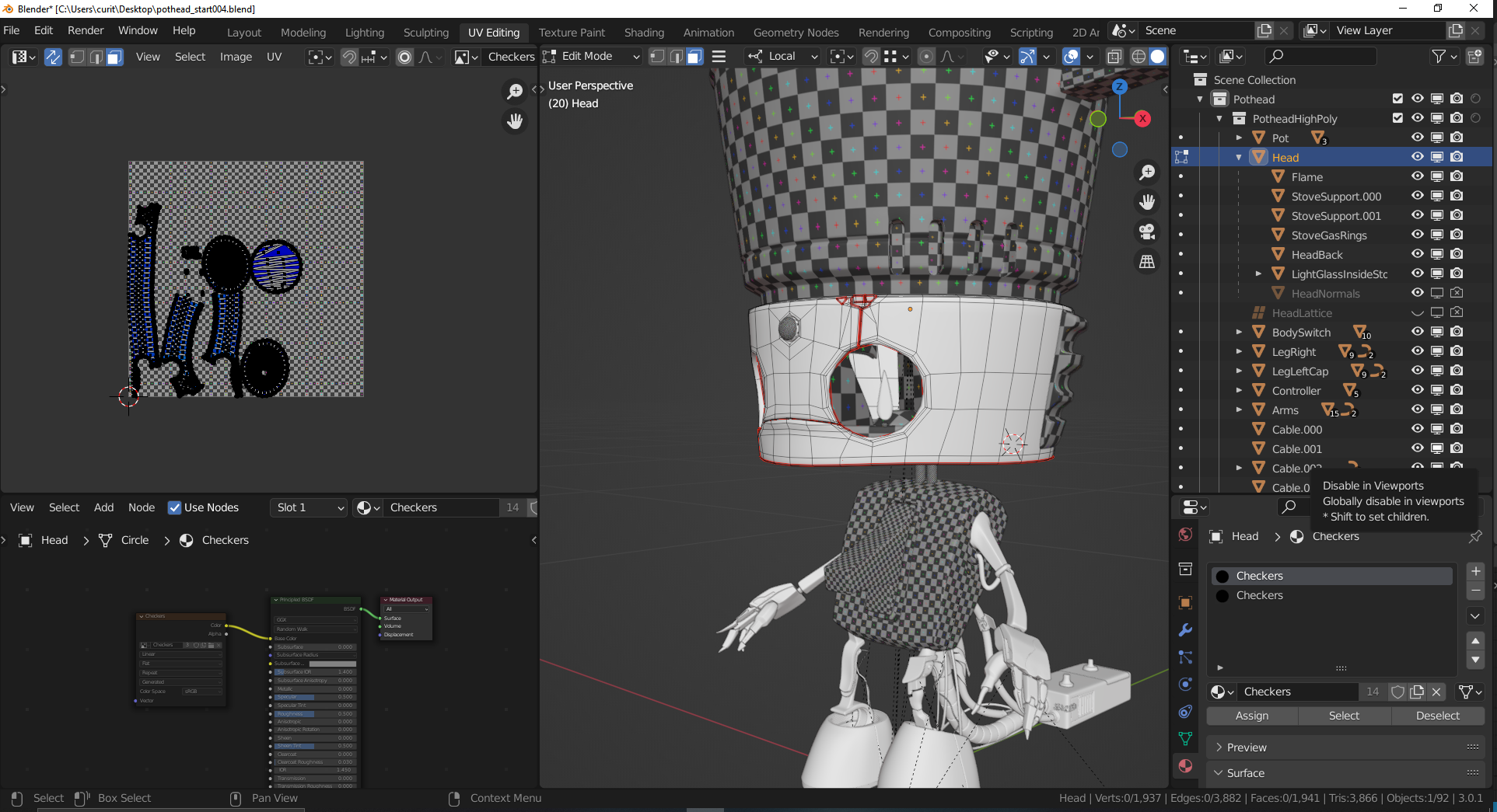 SOLVED: UV Not showing in Solid View - CG Cookie
