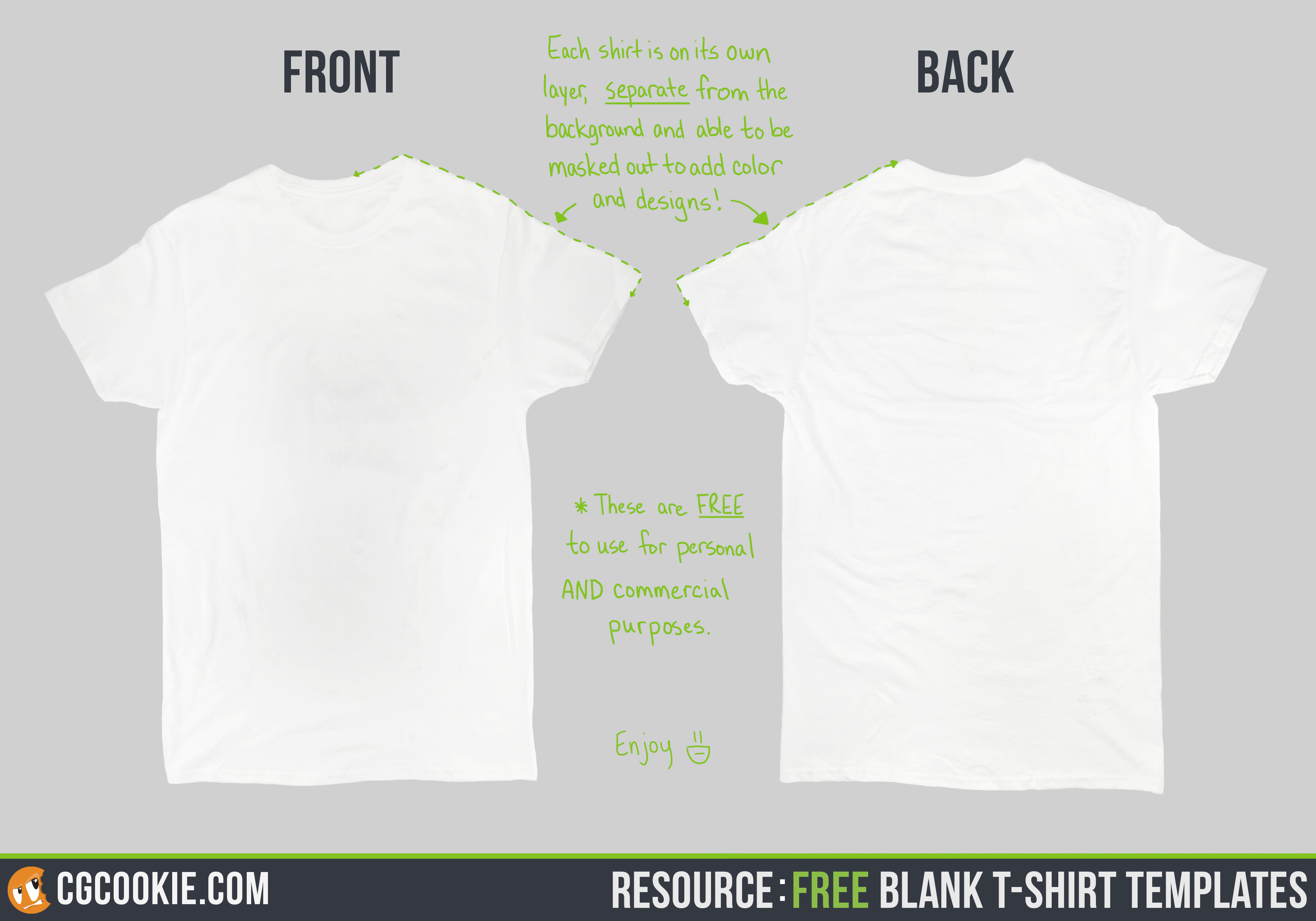 blank white t shirt front and back