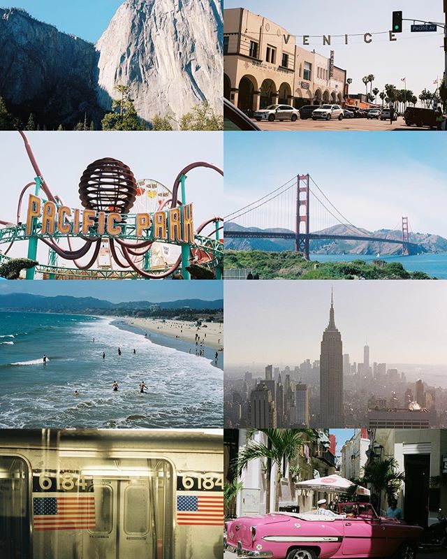 A vibrant collage of iconic travel destinations, showcasing a mix of nature, cityscapes, and cultural landmarks.