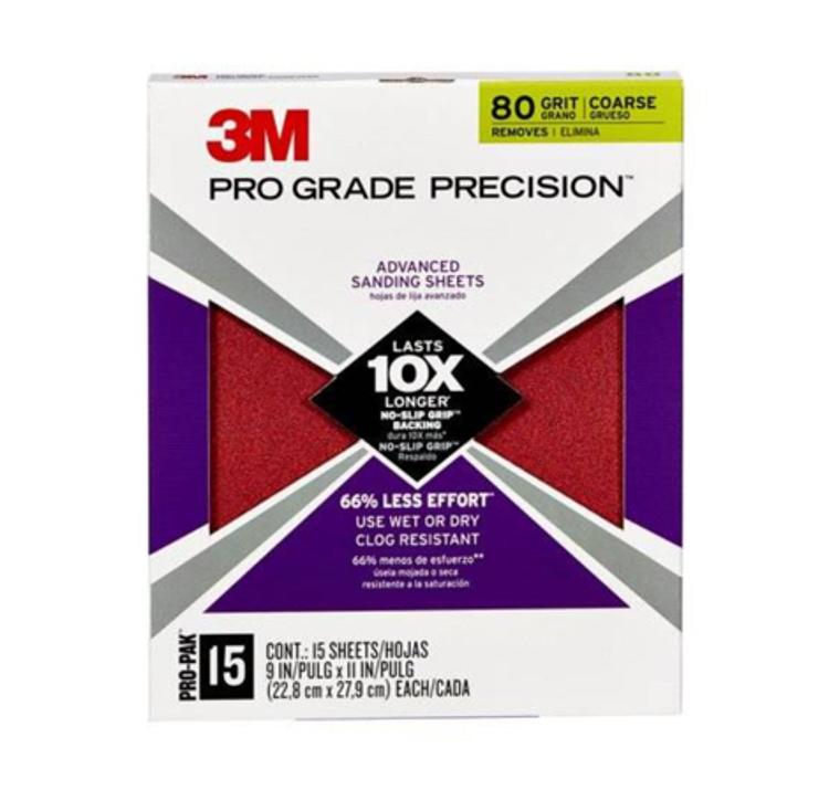 9 in x 11 in 3M Pro Grade Precision Advanced Sanding Sheets 150 Grit
