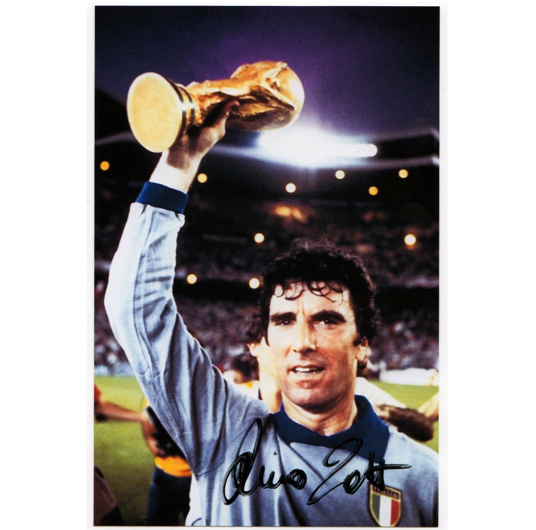 Foto della vittoria dell’Italia ai mondiali di calcio 1982 autografata