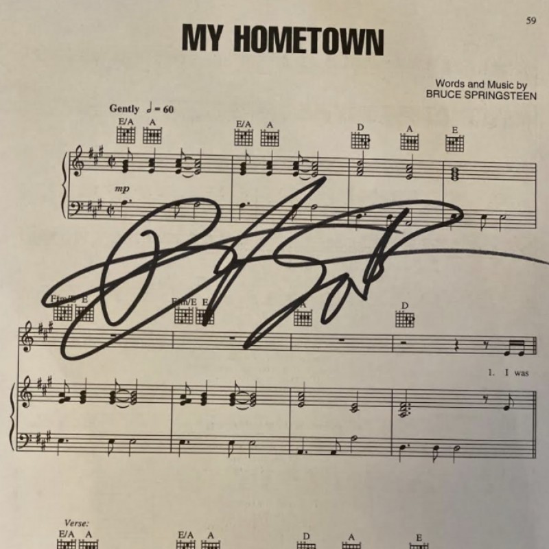 Bruce Springsteen Signed My Hometown Sheet Music