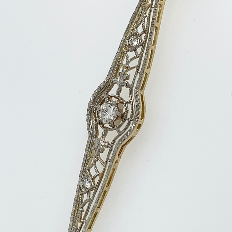 14KT Two-Tone Vintage Diamond Pendant