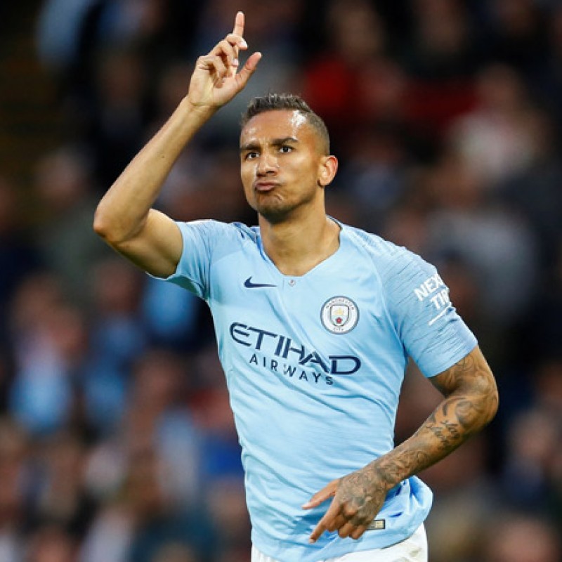 Danilo's Manchester City Match White Shorts, Premier League 2018/19