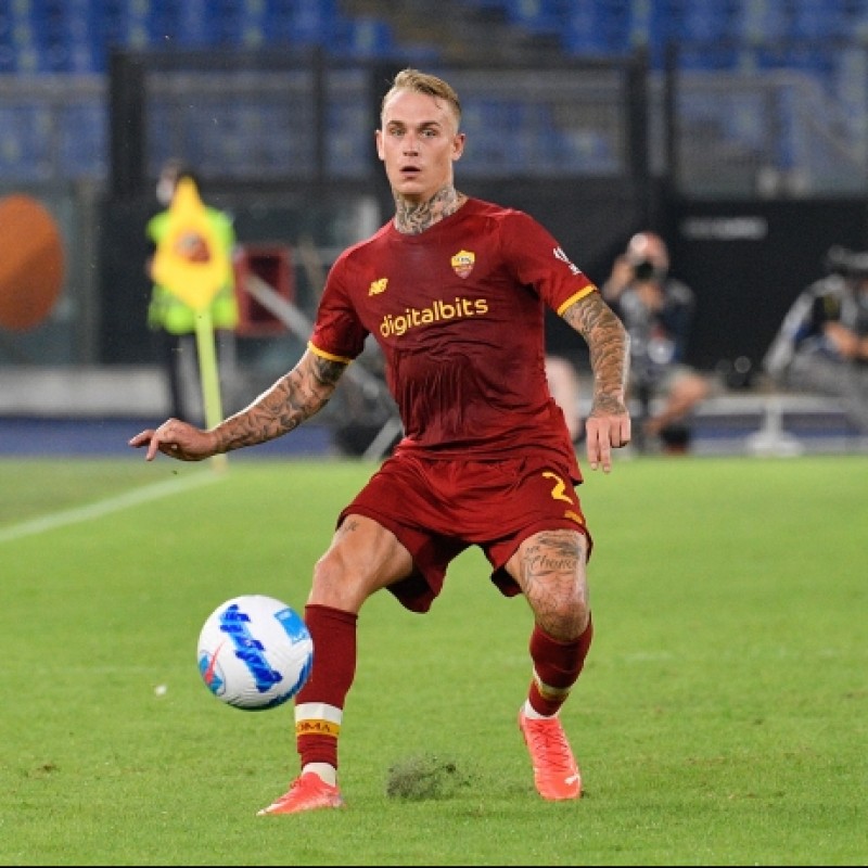 Karsdorp's Worn Shirt, Roma-Sassuolo 2021/22 Special UNHCR - Signed with Dedication