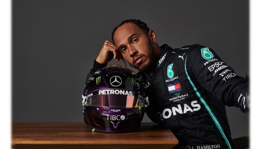 Mini Casco Mercedes 2021 - Autografato da Lewis Hamilton - CharityStars
