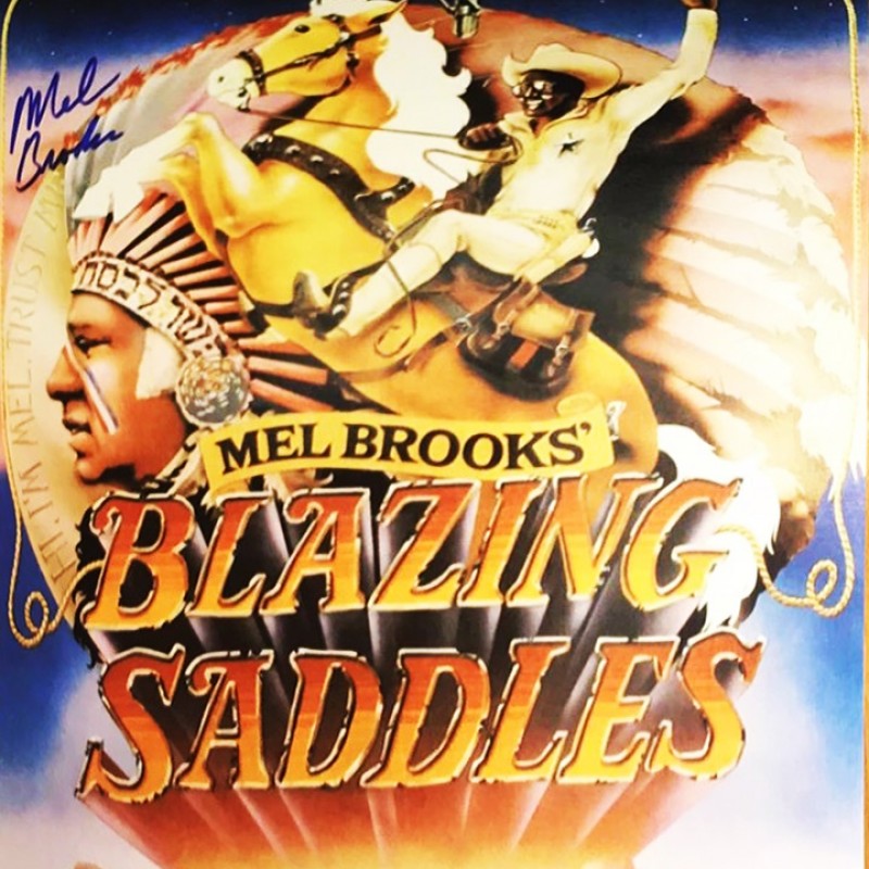 Mel Brooks Hand Signed “Blazing Saddles” Movie Poster