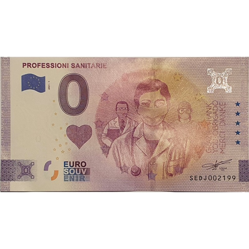 Commemorative Euro Coin and Banknote, Italy 2021