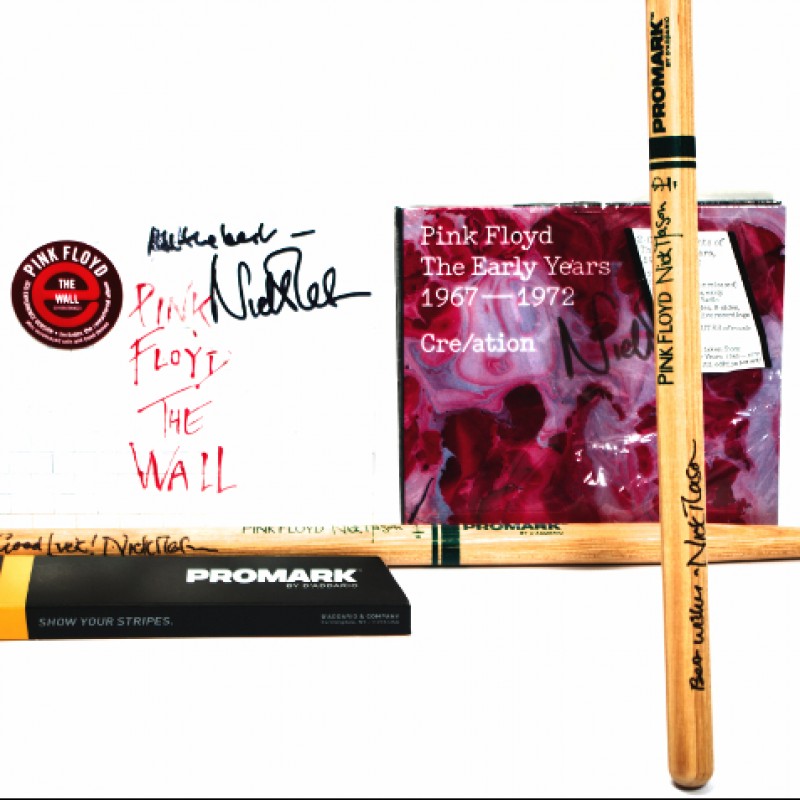 Signed Pink Floyd Drumsticks and Albums