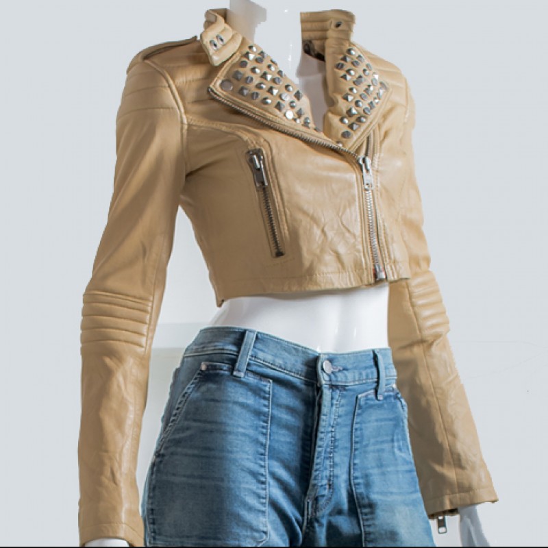 Christina Grimmie’s Tan Leather Jacket