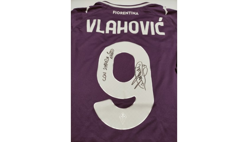 Vlahovic's Signed Match Shirt, Fiorentina-Lazio 2021 - CharityStars