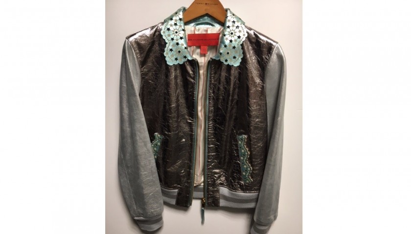 tommy hilfiger silver jacket women's