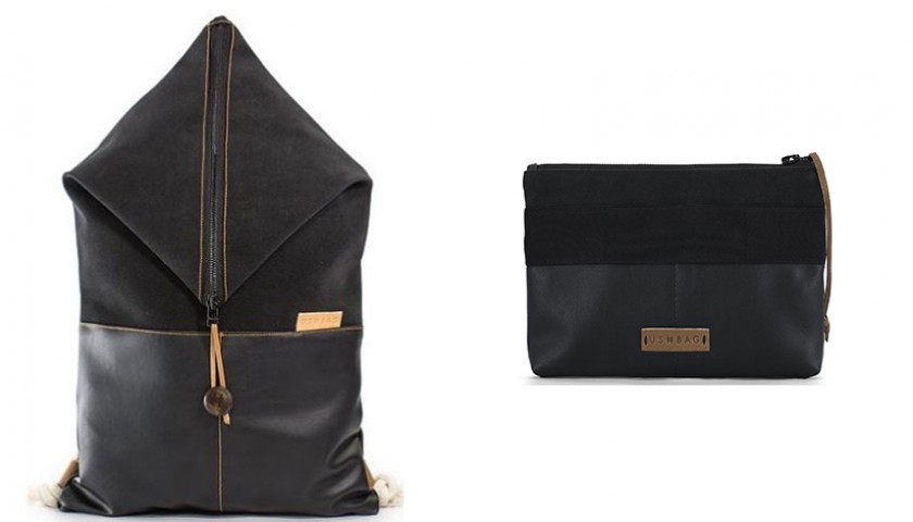 Zaino e pochette All Black Ushbag - CharityStars